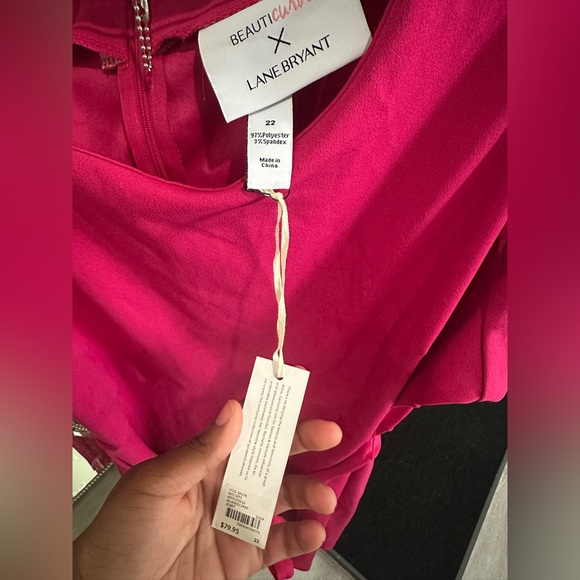 Lane Bryant Fuchsia Short Sleeve Dress - Picture 3 of 4